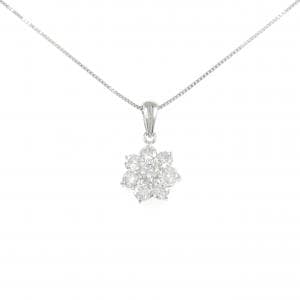 PT/PT850 フラワー ダイヤモンド ネックレス 1.00CT