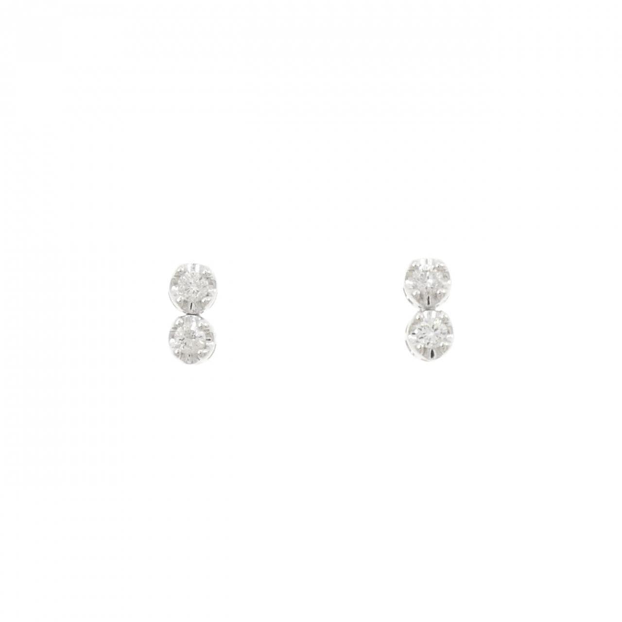 K14WG ダイヤモンド ピアス 0.10CT