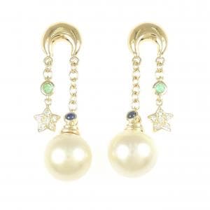 K18YG スター 白蝶パール ピアス 11.2mm