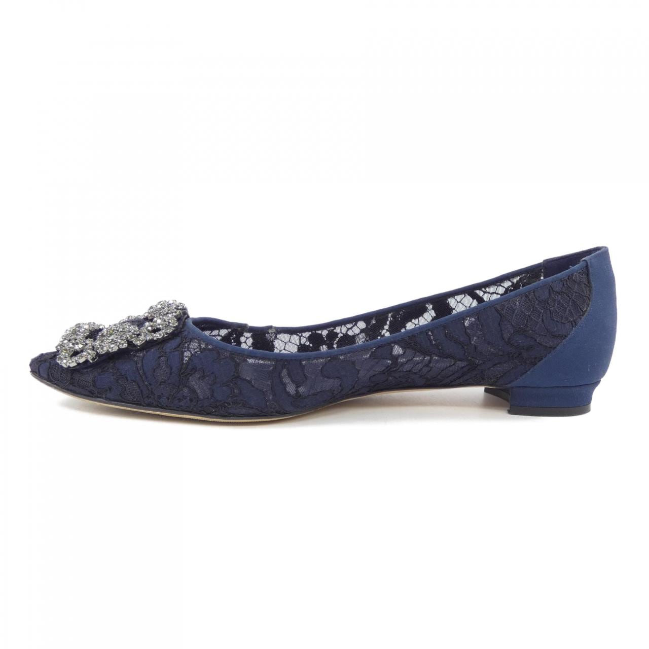 マノロブラニク MANOLO BLAHNIK HANGISIFLAT LACE ハンギシフラット レース フラットシューズ