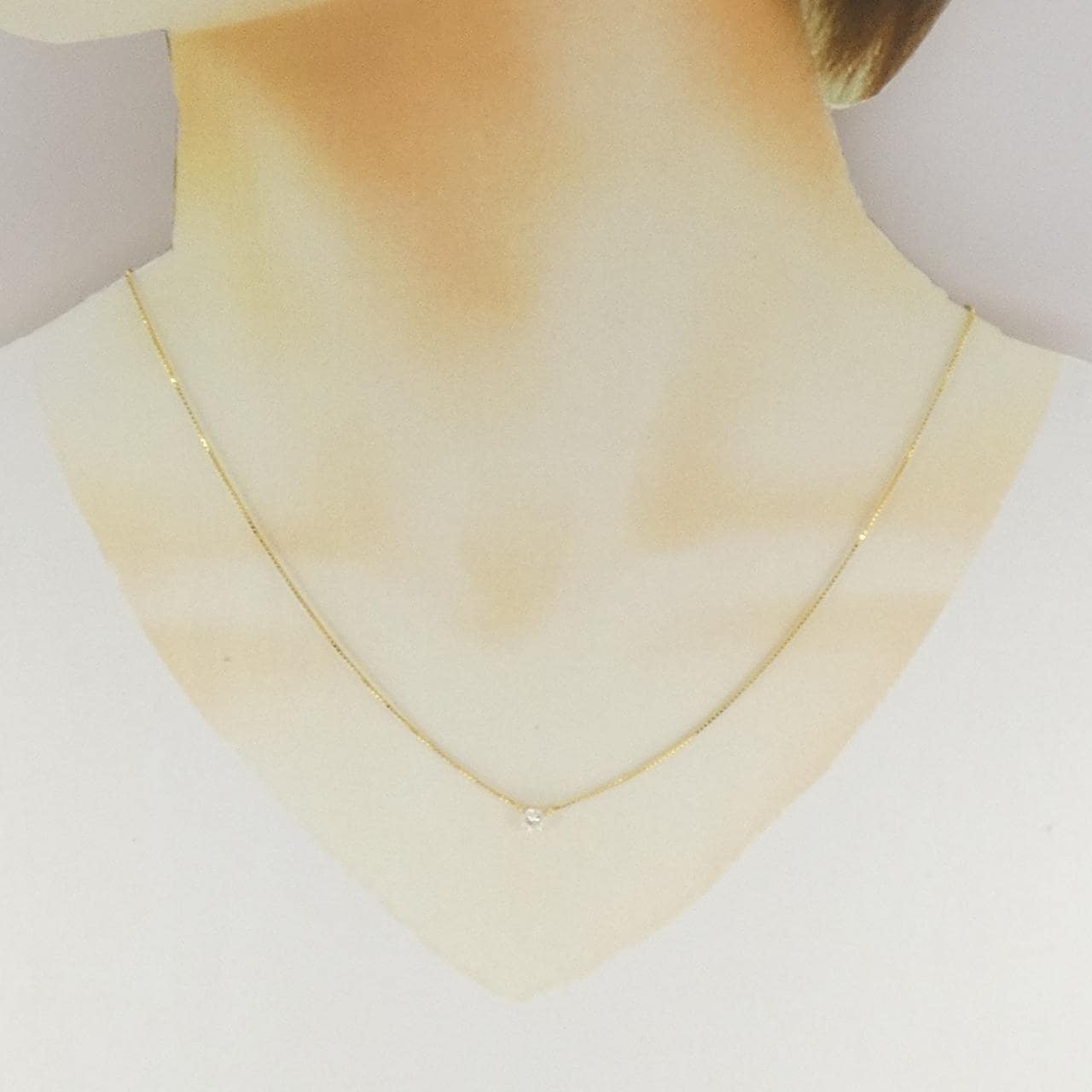 K18YG ソリティア ダイヤモンド ネックレス 0.23CT