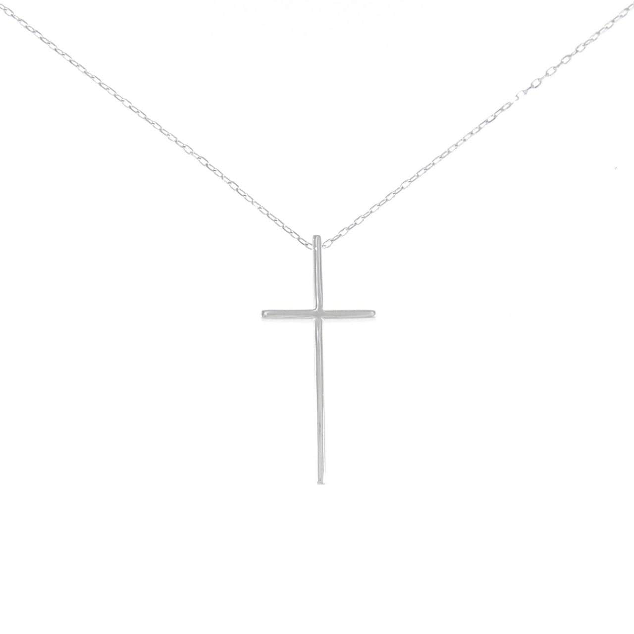 K18WG cross necklace