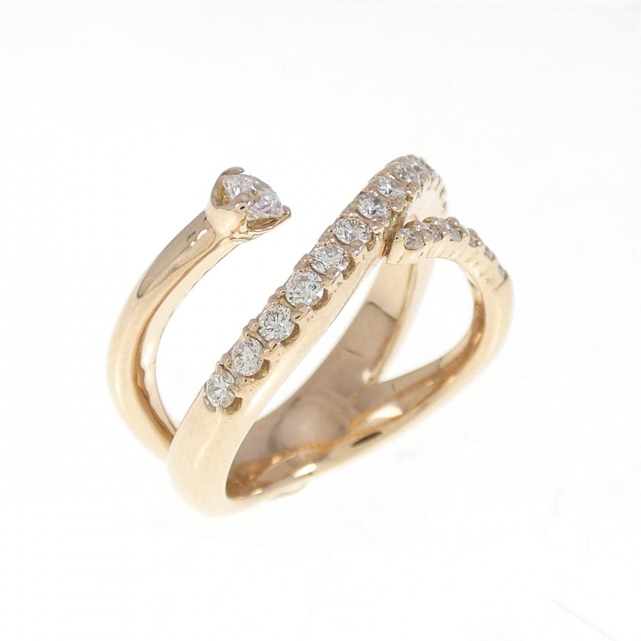 K18PG ダイヤモンド ピンキーリング 0.35CT