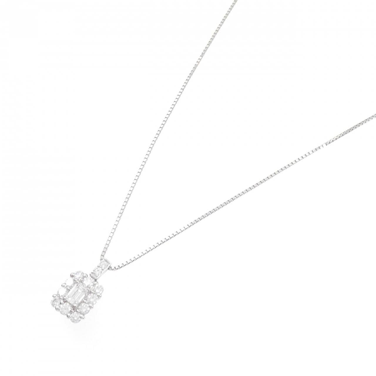 PT ダイヤモンド ネックレス 0.326CT E SI1 エメラルドカット