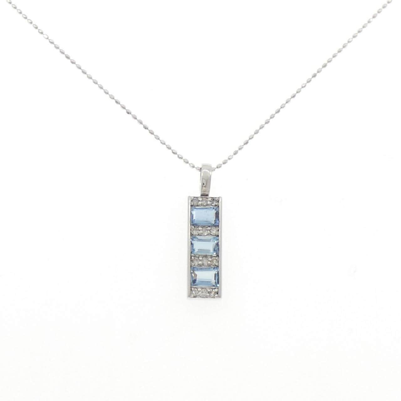 K18WG海藍寶項鍊 0.80CT