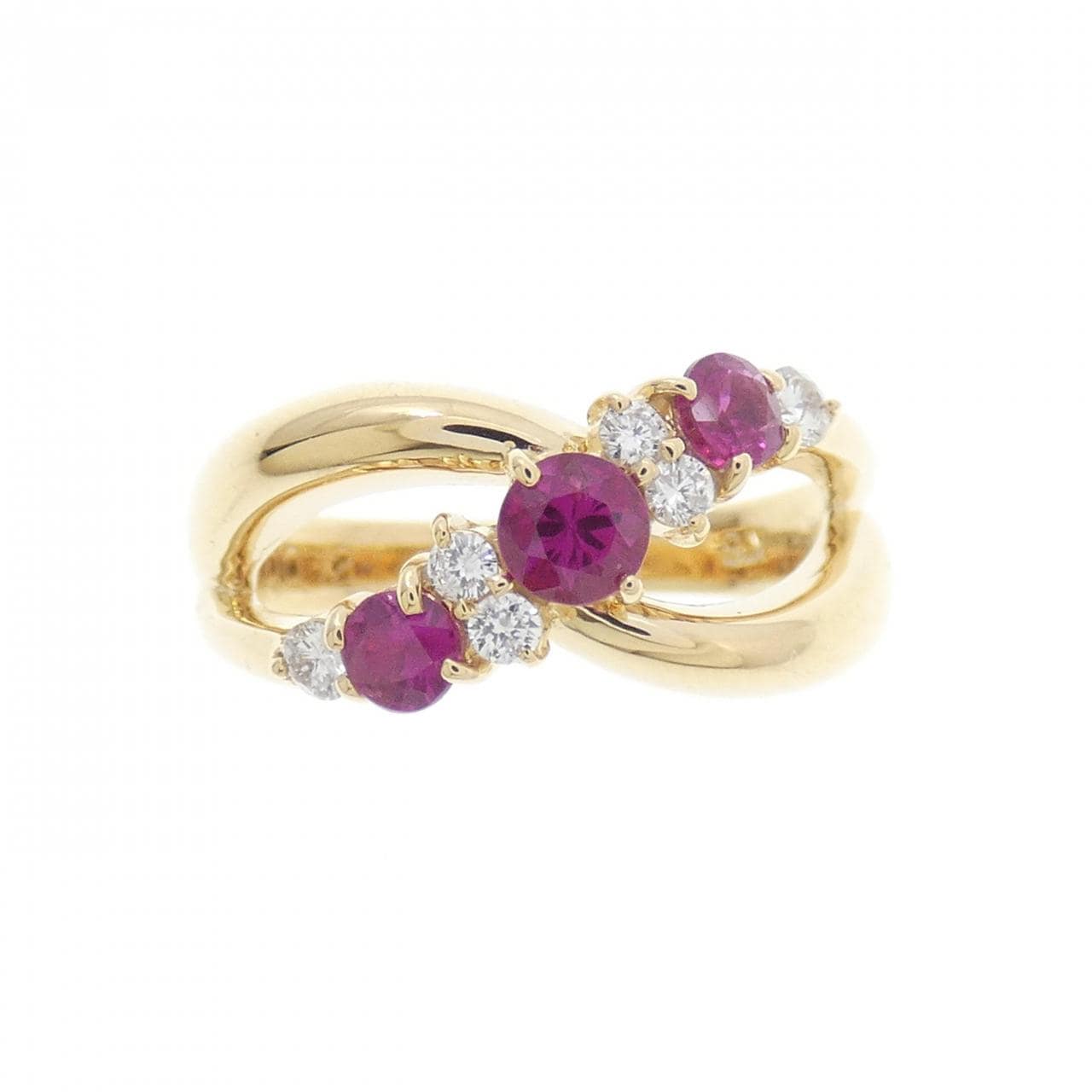 K18YG ルビー リング 0.41CT