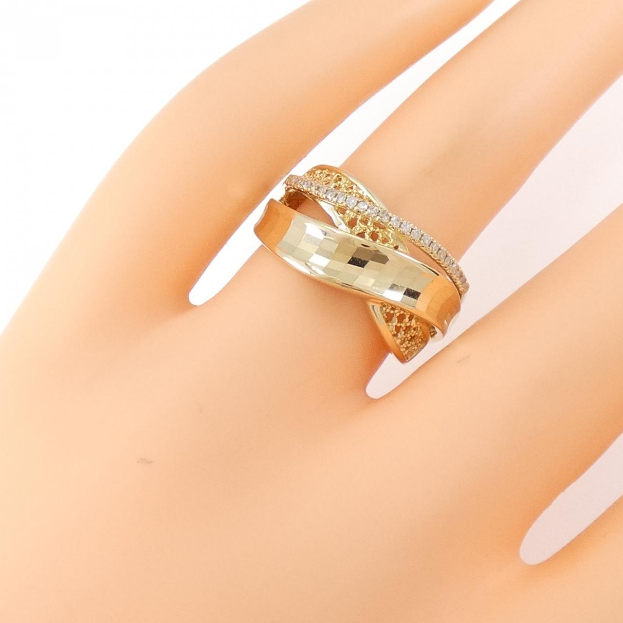 K14YG ダイヤモンド リング 0.10CT