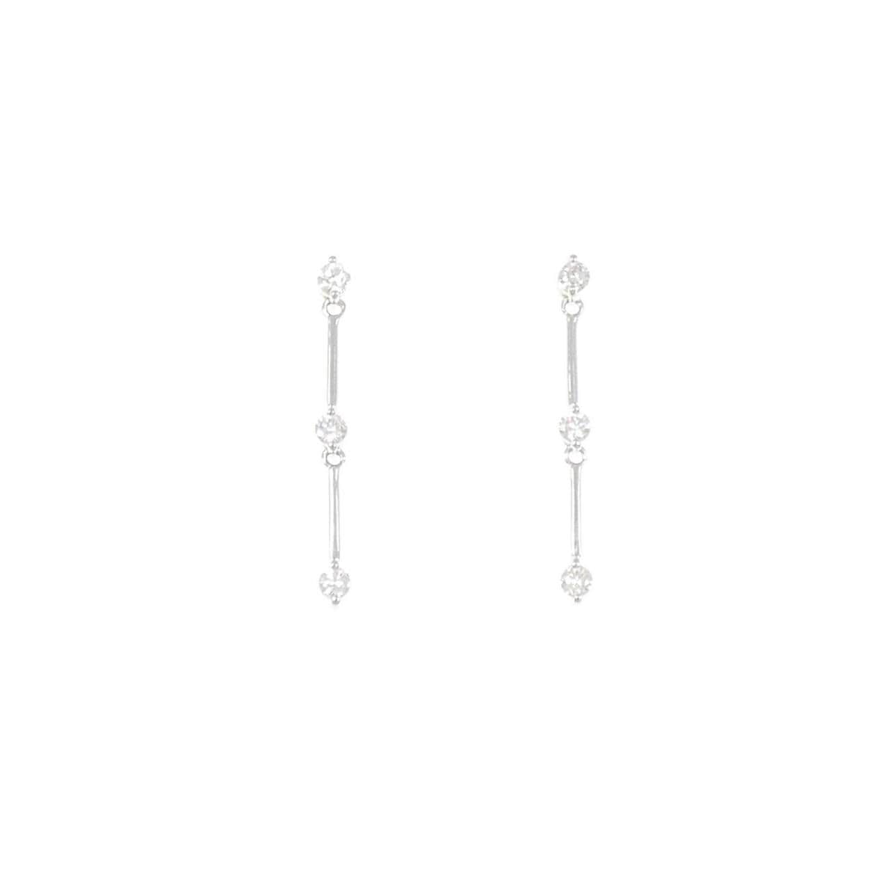 K14WG ダイヤモンド ピアス 0.20CT