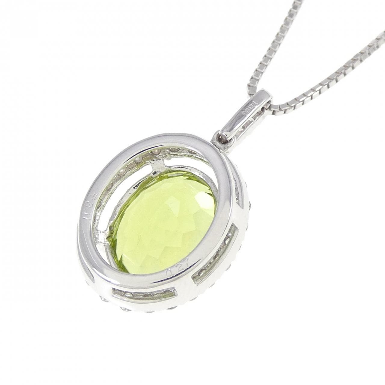 K18WG Peridot Necklace 3.11CT