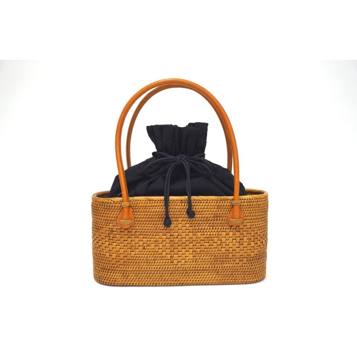 【新品】カゴバッグ　巾着付き