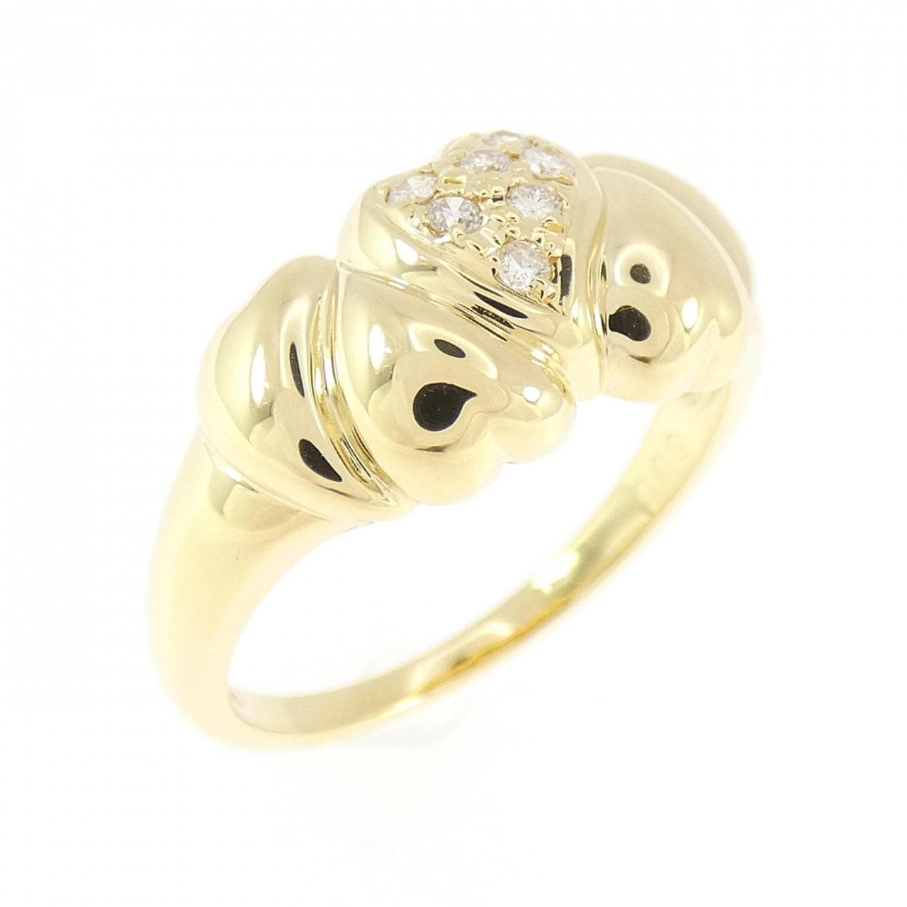 K18YG ハート ダイヤモンド リング 0.09CT