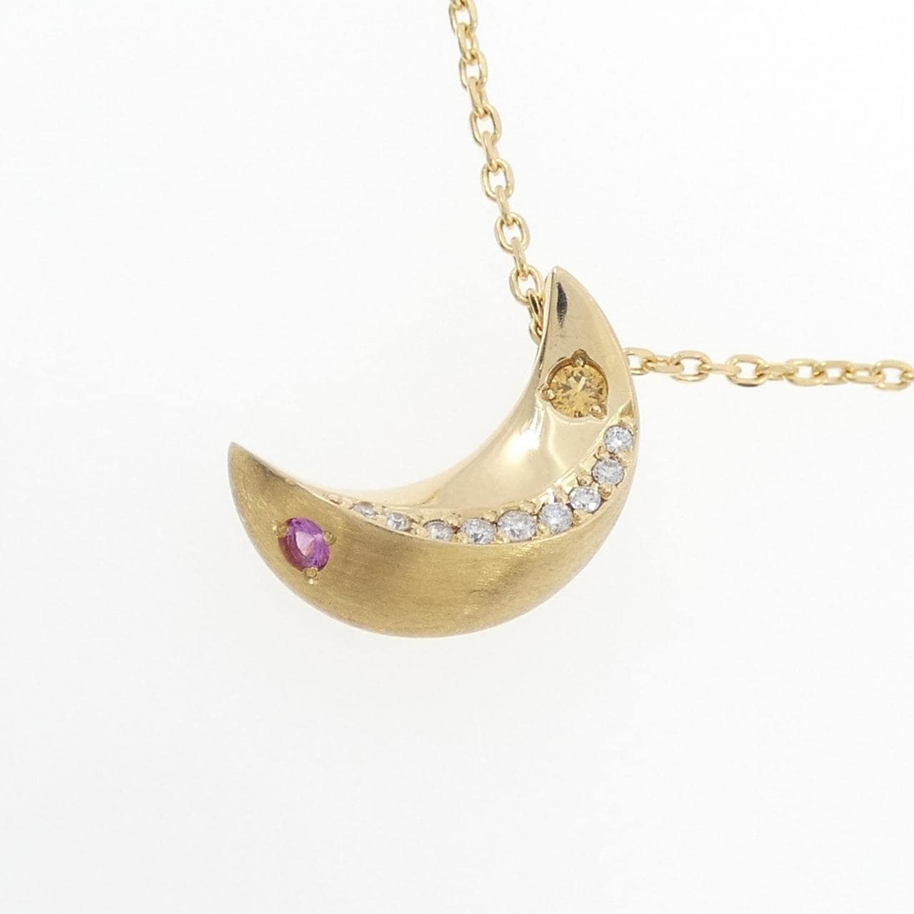 K18YG Moon Sapphire Necklace 0.07CT