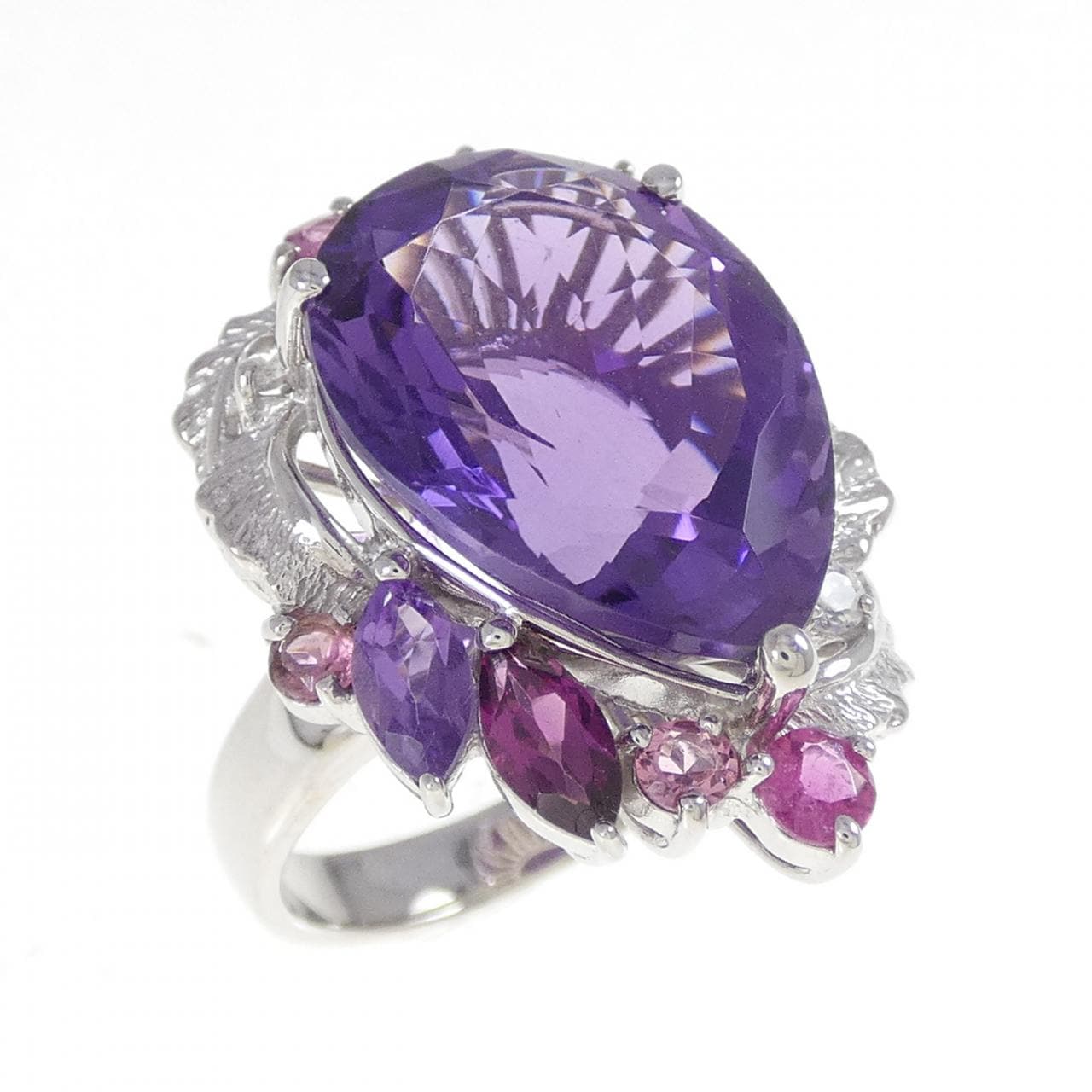 K18WG アメジスト リング 10.67CT