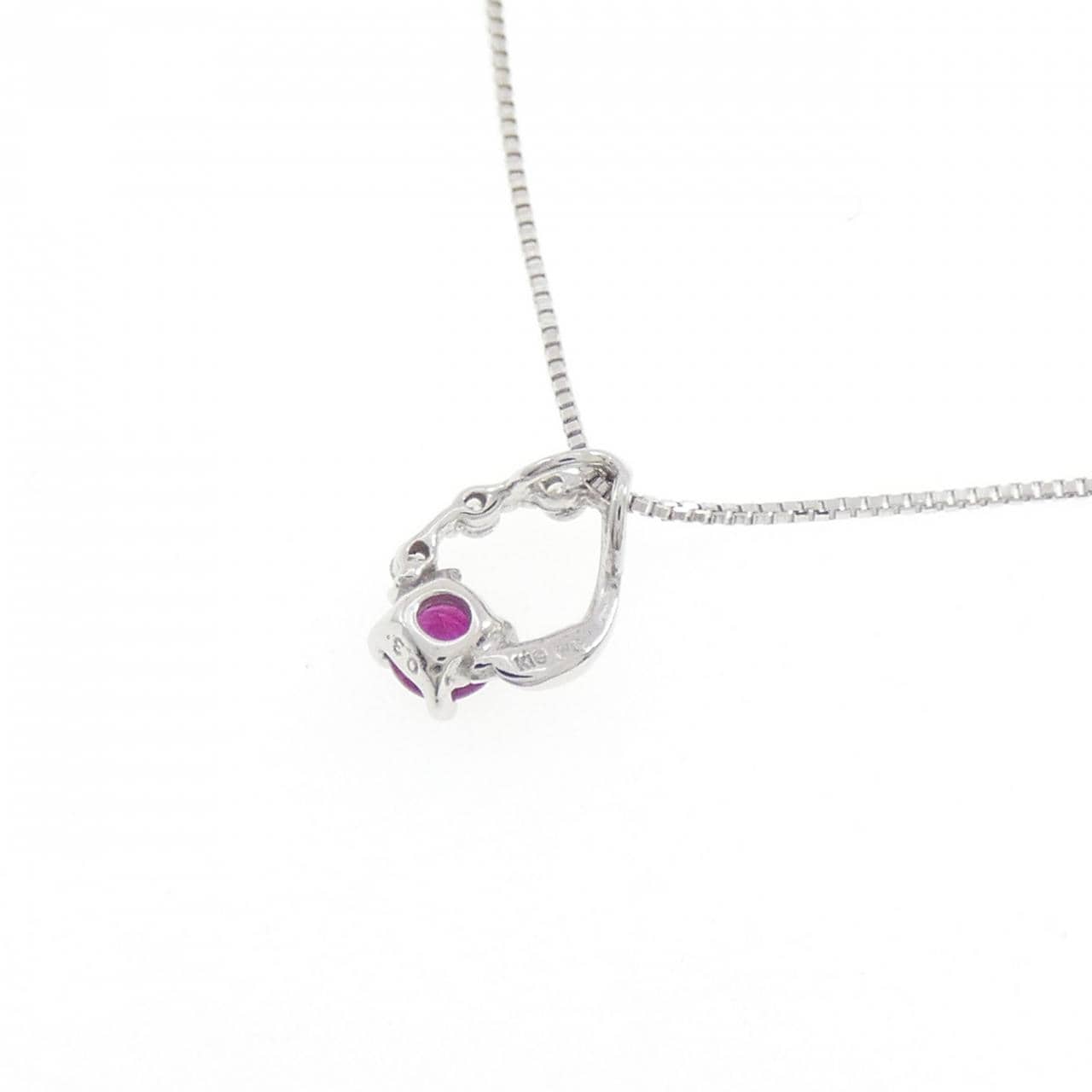 K18WG ルビー ネックレス