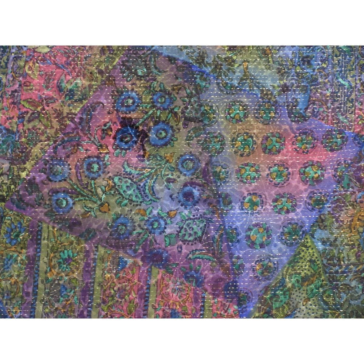 お洒落コート　輪奈織　ビロード入り　セミロング