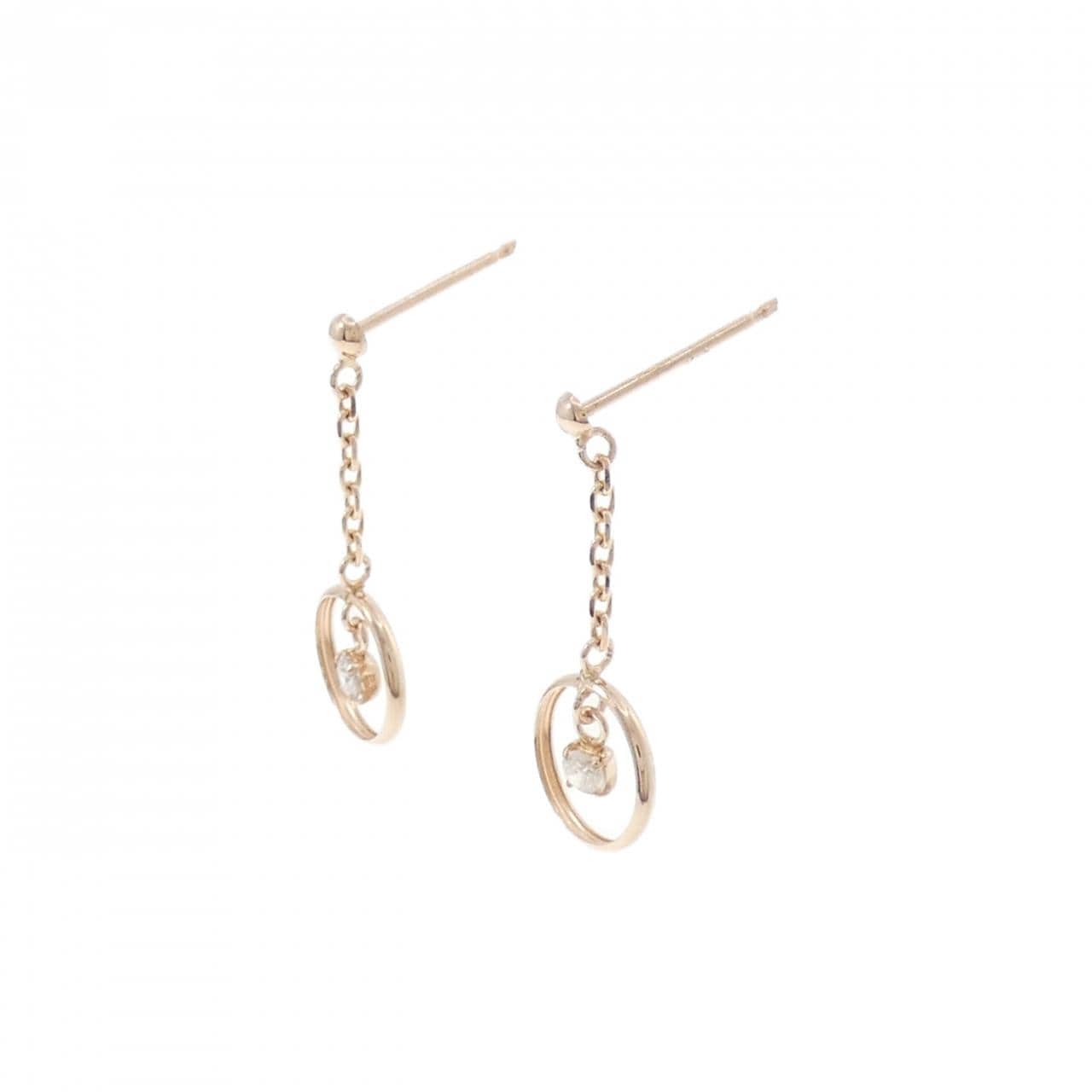 K14PG ダイヤモンド ピアス 0.08CT