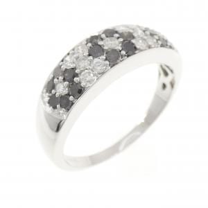 K18WG フラワー ダイヤモンド リング 0.75CT