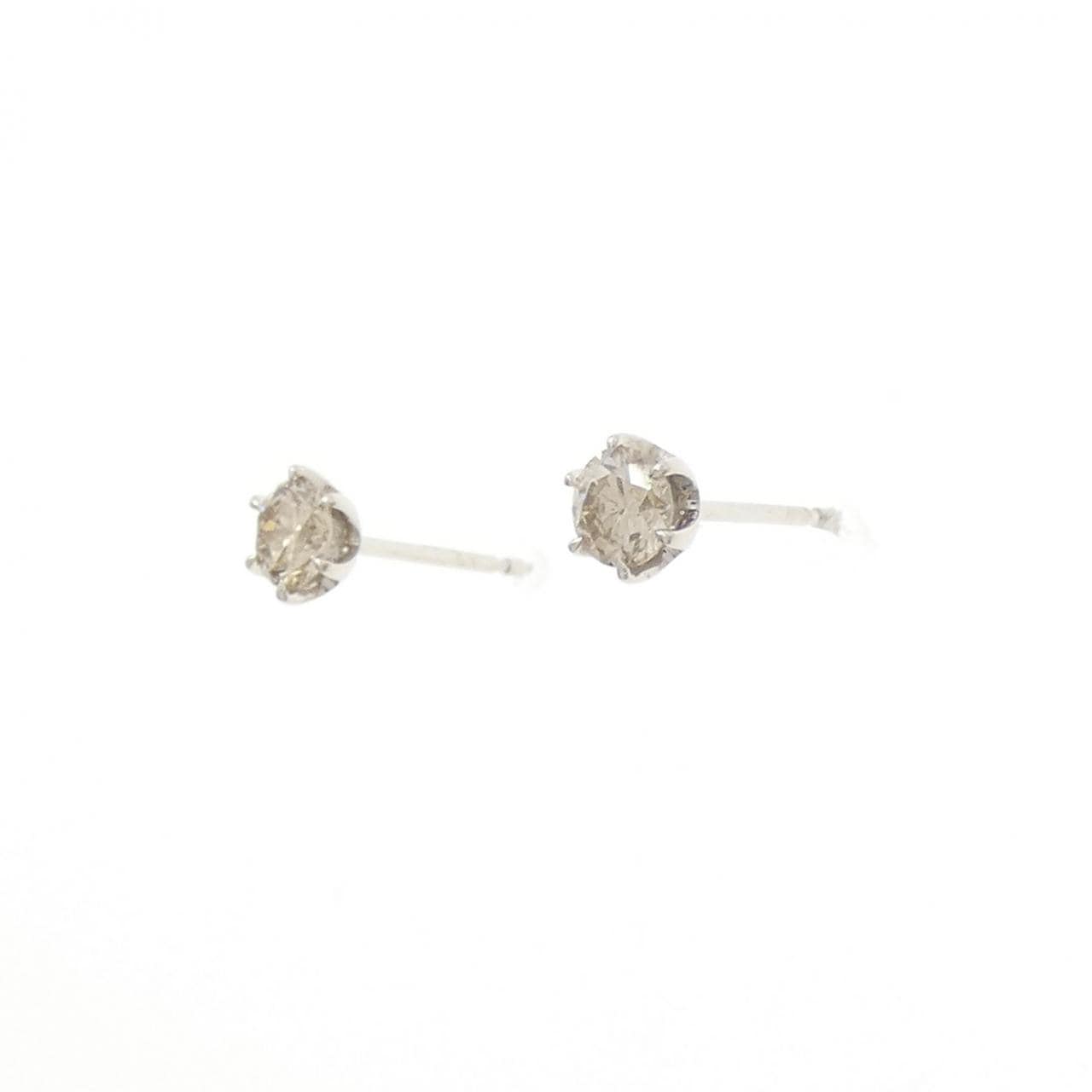 PT900 ソリティア ダイヤモンド ピアス 0.40CT