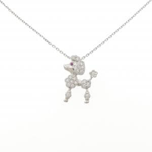 K18WG ドッグ ルビー ネックレス 0.02CT