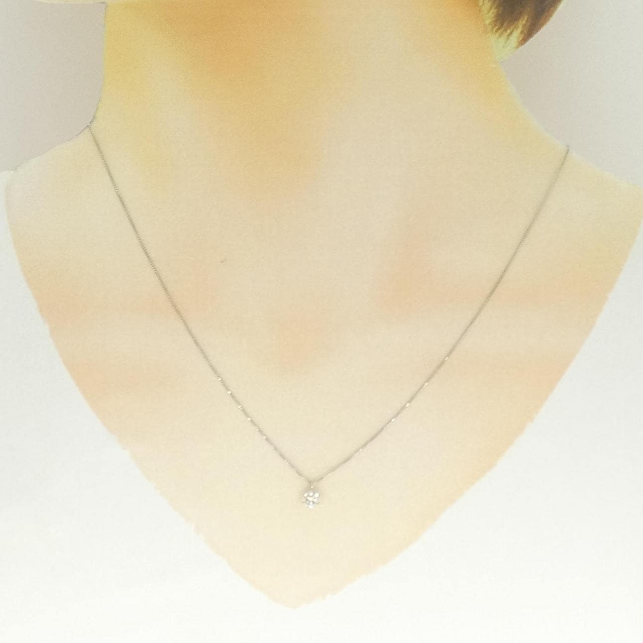 PT900/PT850 ソリティア ダイヤモンド ネックレス 0.30CT