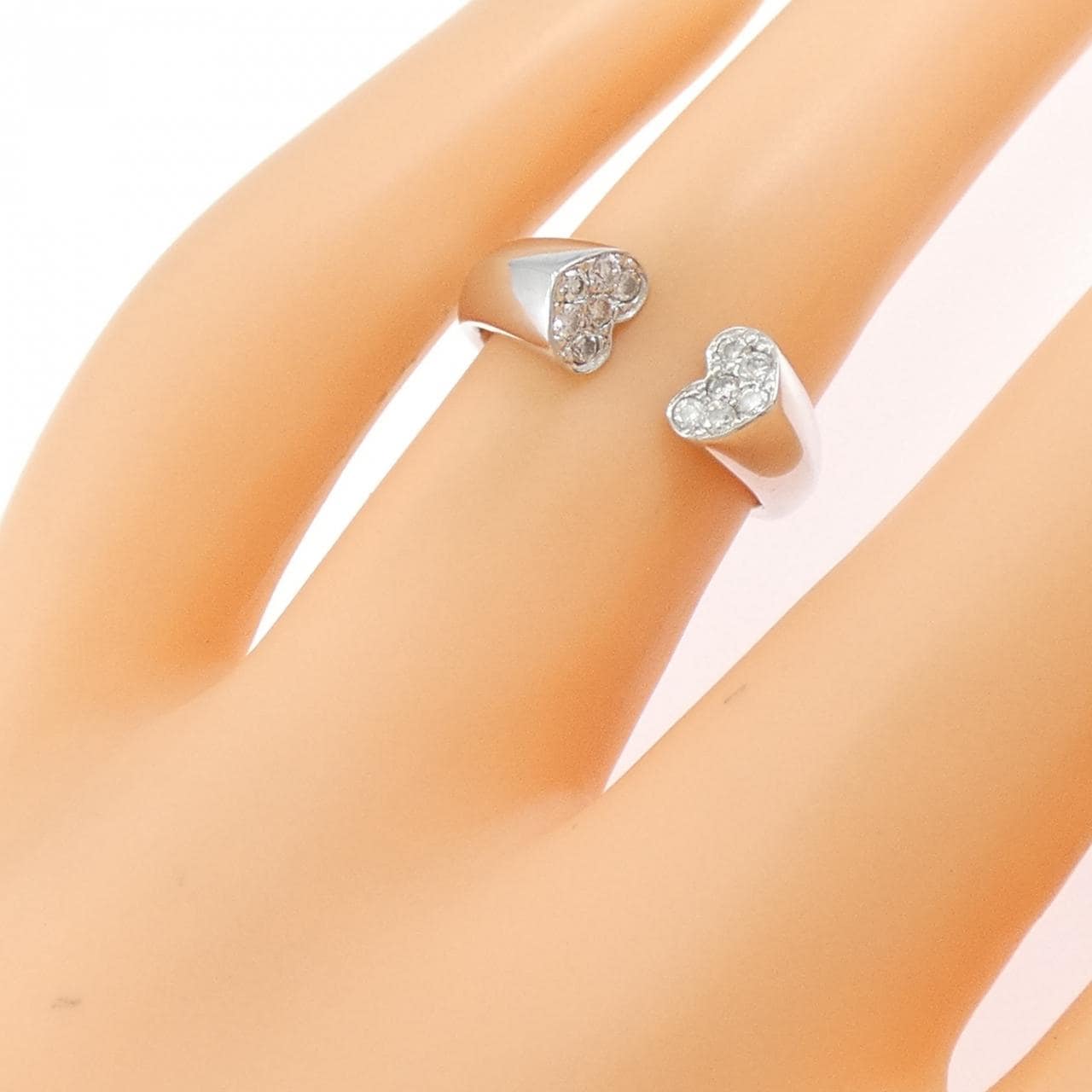 K18WG ハート ダイヤモンド リング 0.20CT