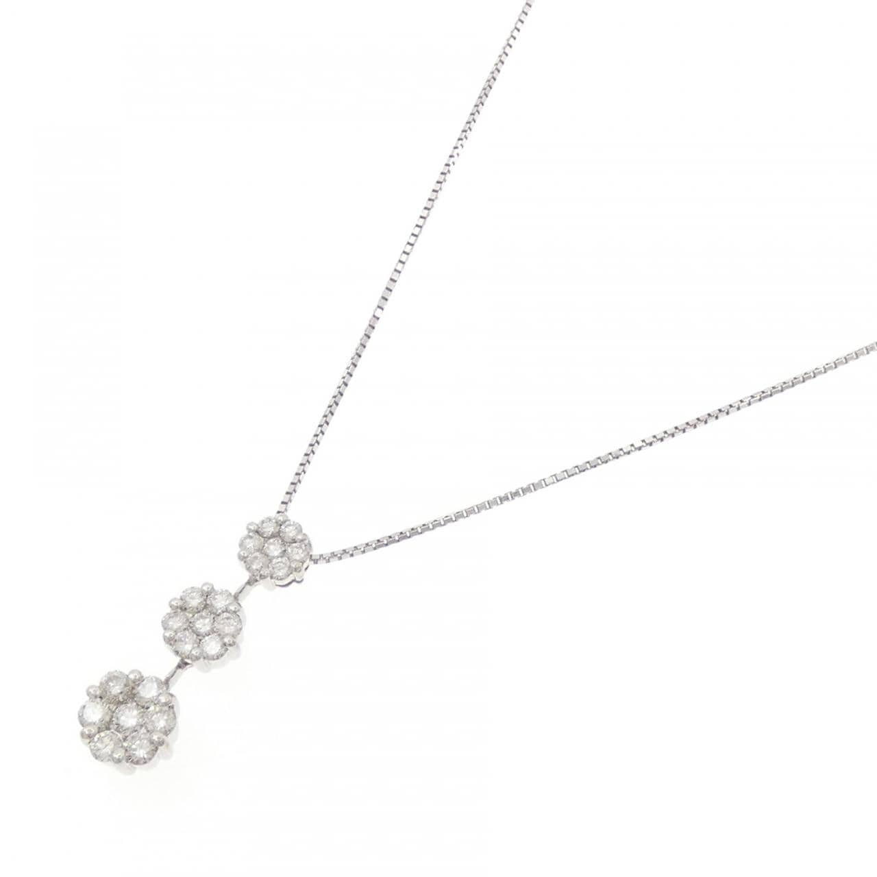 K18WG ダイヤモンド ネックレス 1.00CT