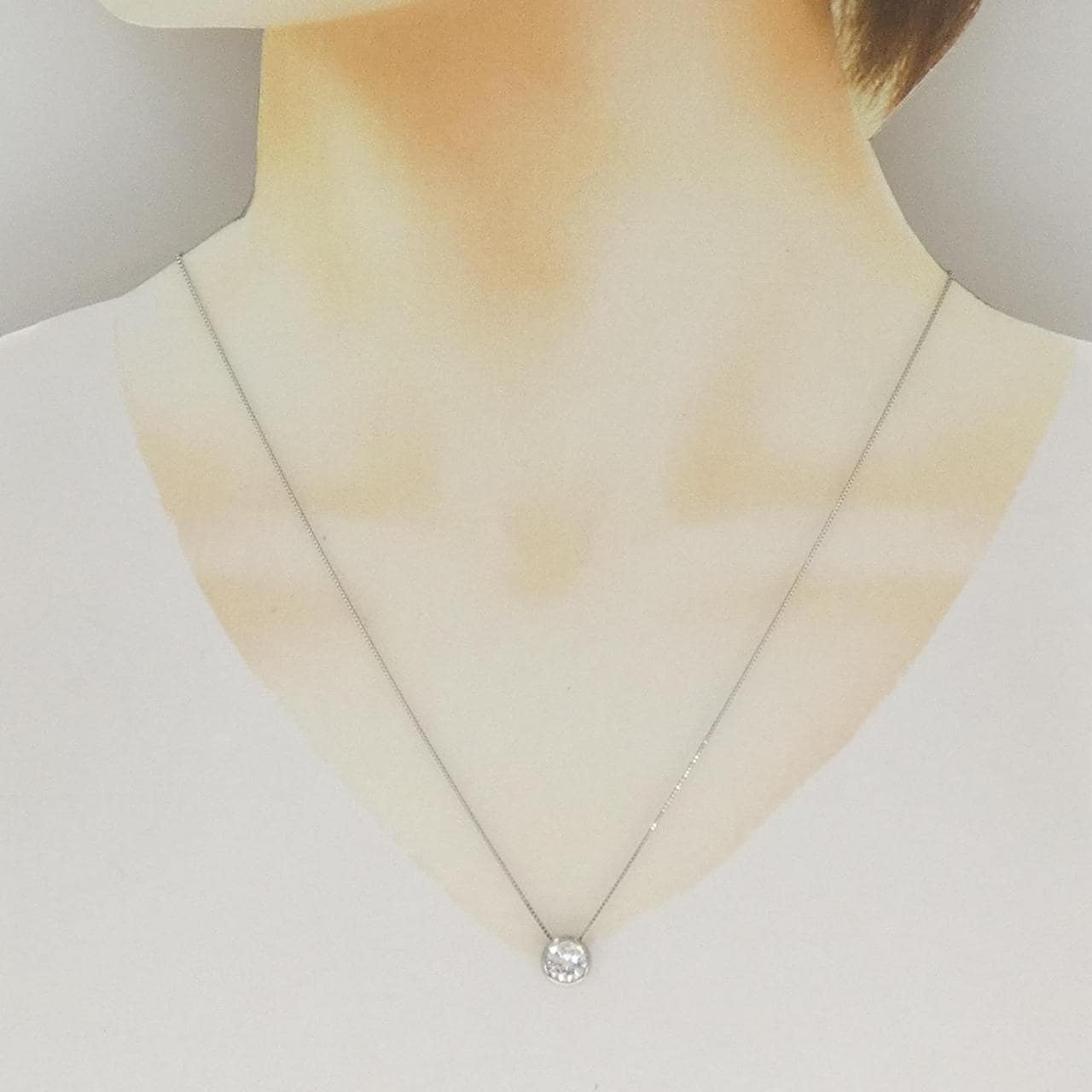 PT900/PT850 ソリティア ダイヤモンド ネックレス 1.381CT