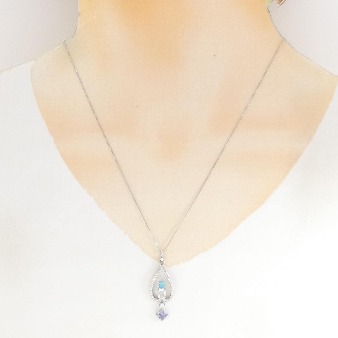 PT900/PT850 パライバトルマリン ネックレス 0.21CT