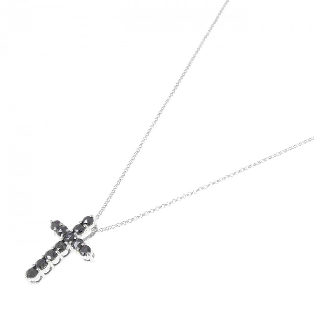 K18WG/750WG cross Diamond necklace 1.00CT