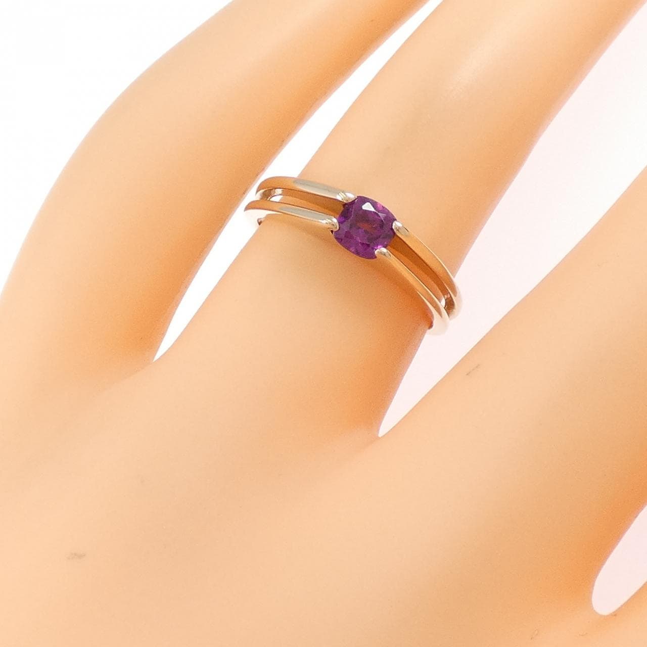 K18PG ガーネット リング