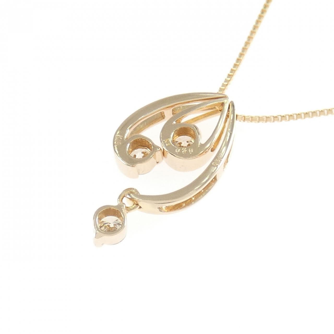 K18PG 2WAY ダイヤモンド ネックレス 0.30CT