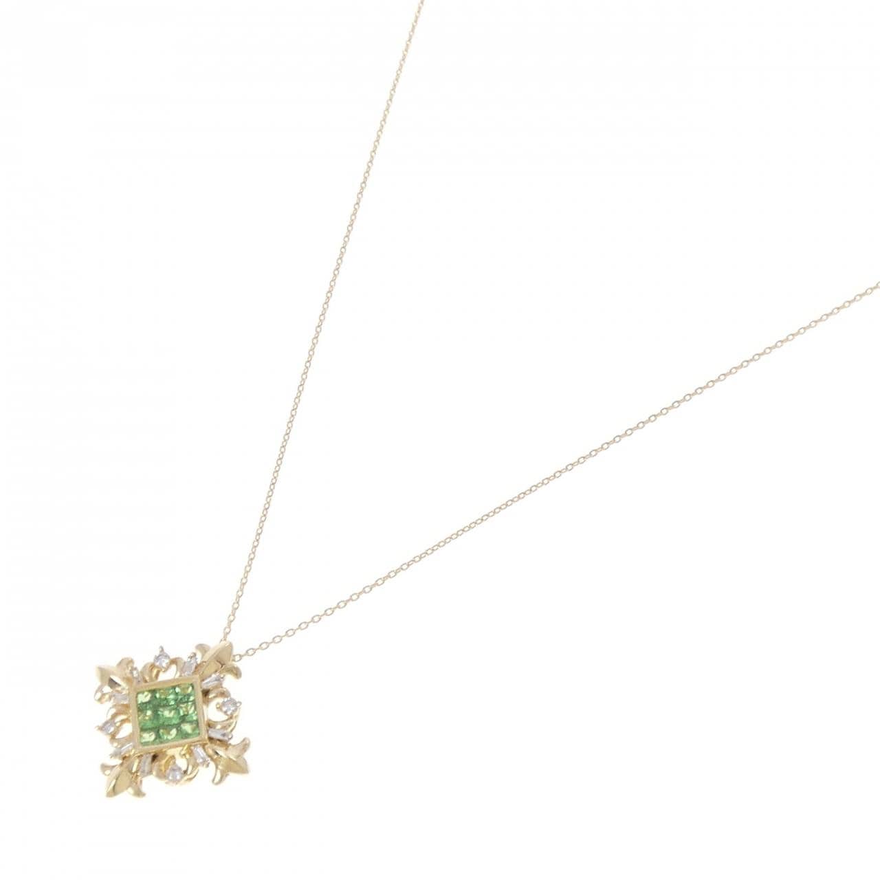 K18YG グリーンガーネット ネックレス 0.63CT