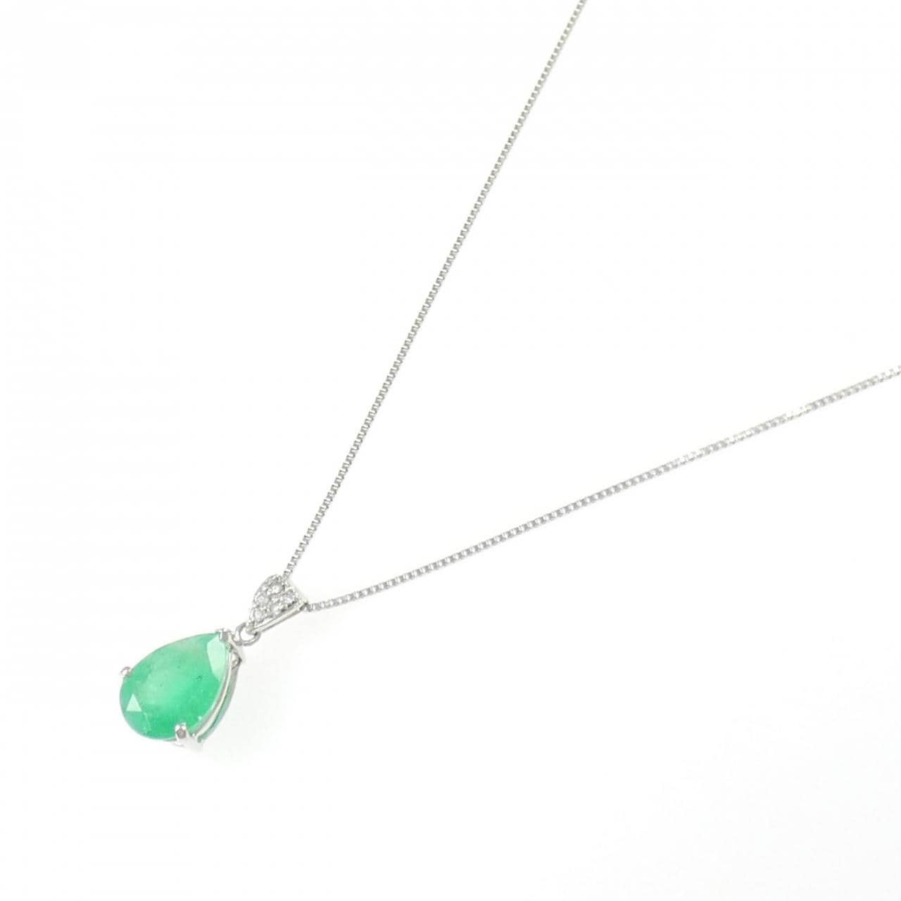 PT950/PT850 エメラルド ネックレス 2.25CT