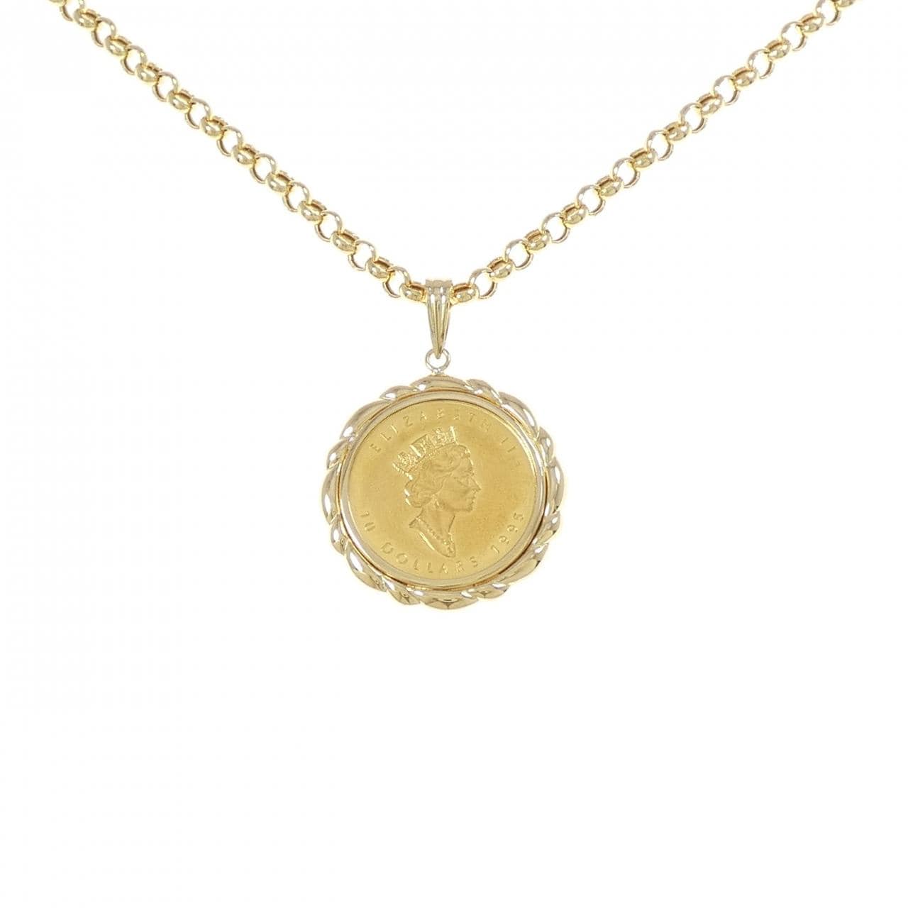 K18YG/750YG(frame) coin necklace