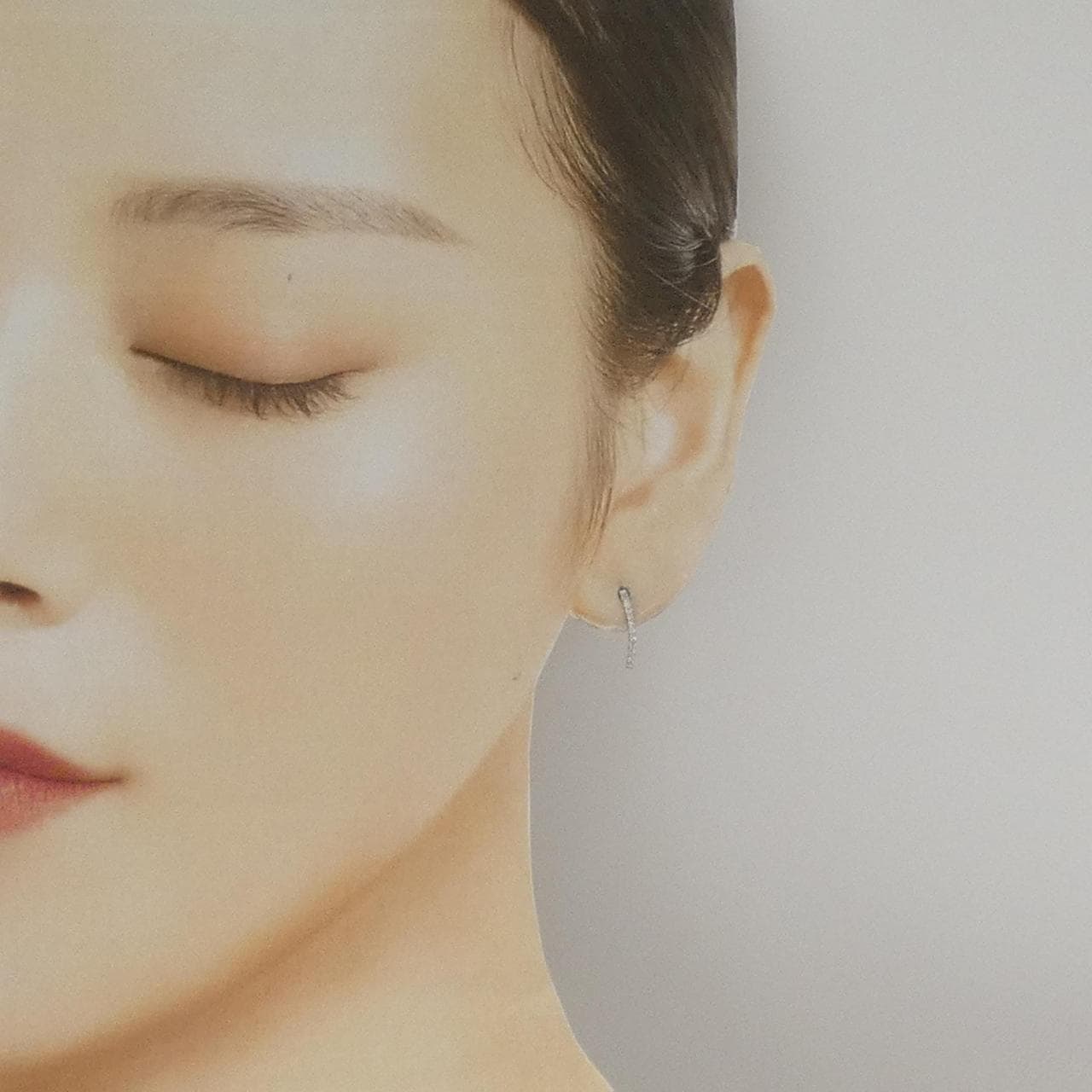 K18WG ダイヤモンド ピアス 0.10CT