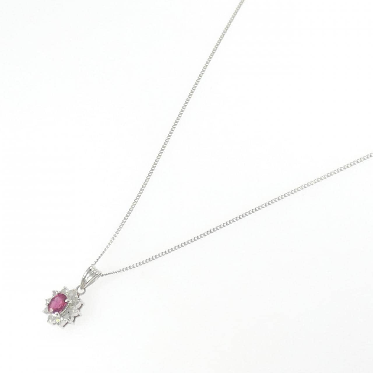 PT900/PT850 ルビー ネックレス 0.30CT