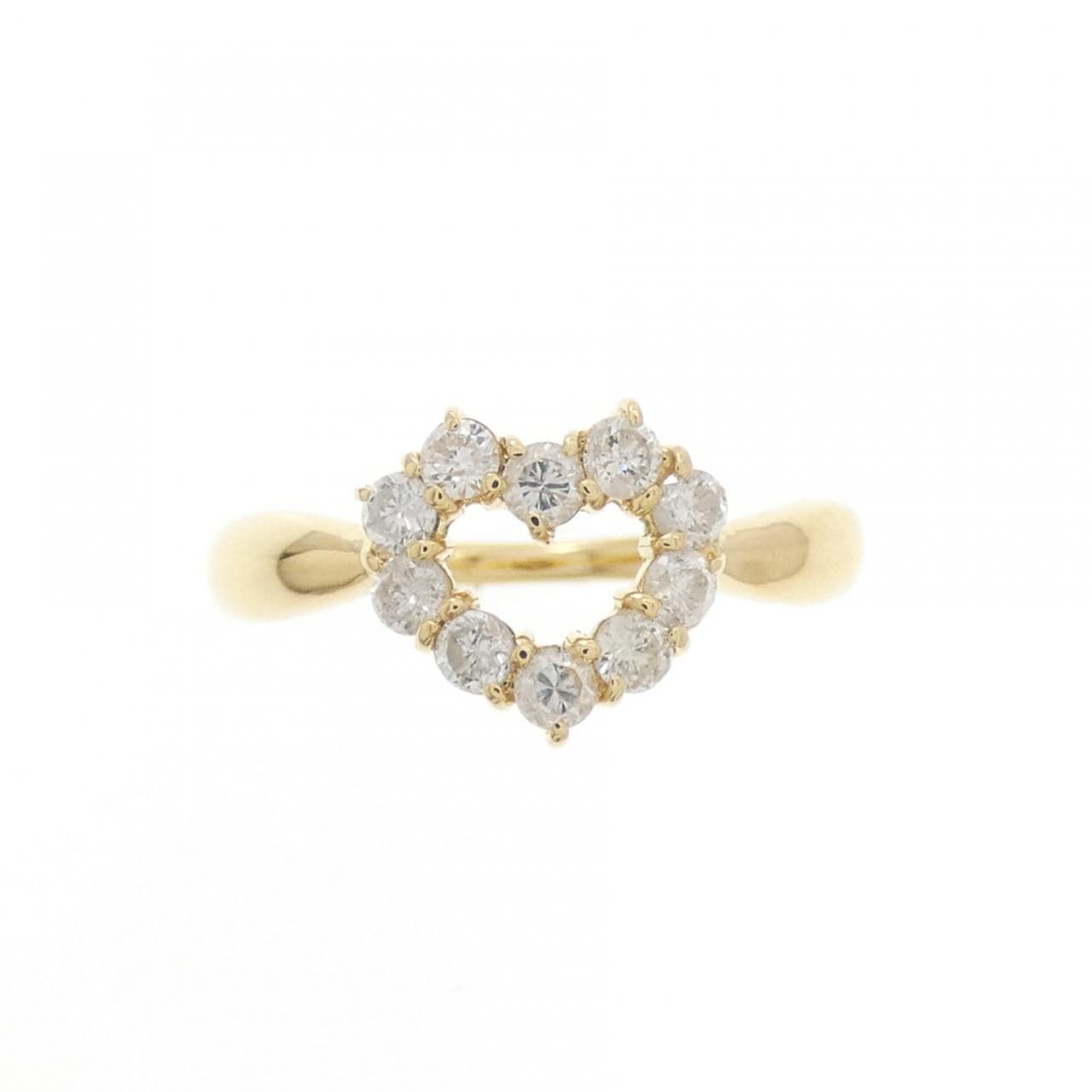 K13YG ハート ダイヤモンド リング 0.35CT