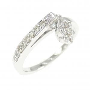 K18WG フラワー ダイヤモンド リング 0.25CT