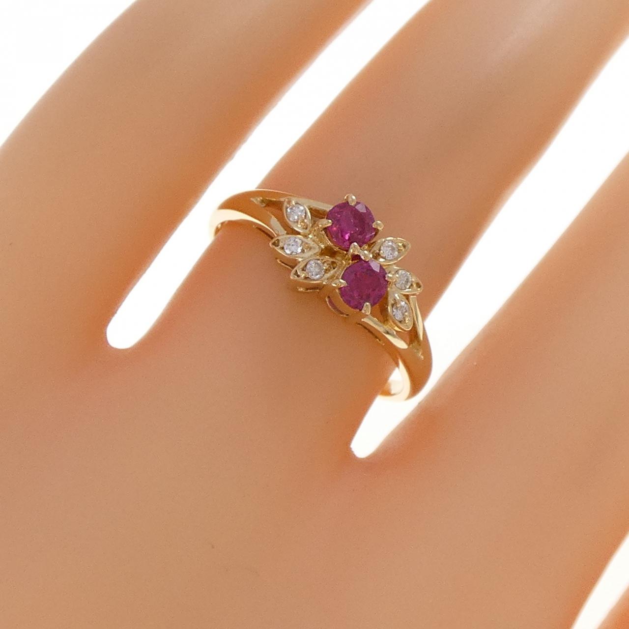 K18YG ruby ring 0.32CT
