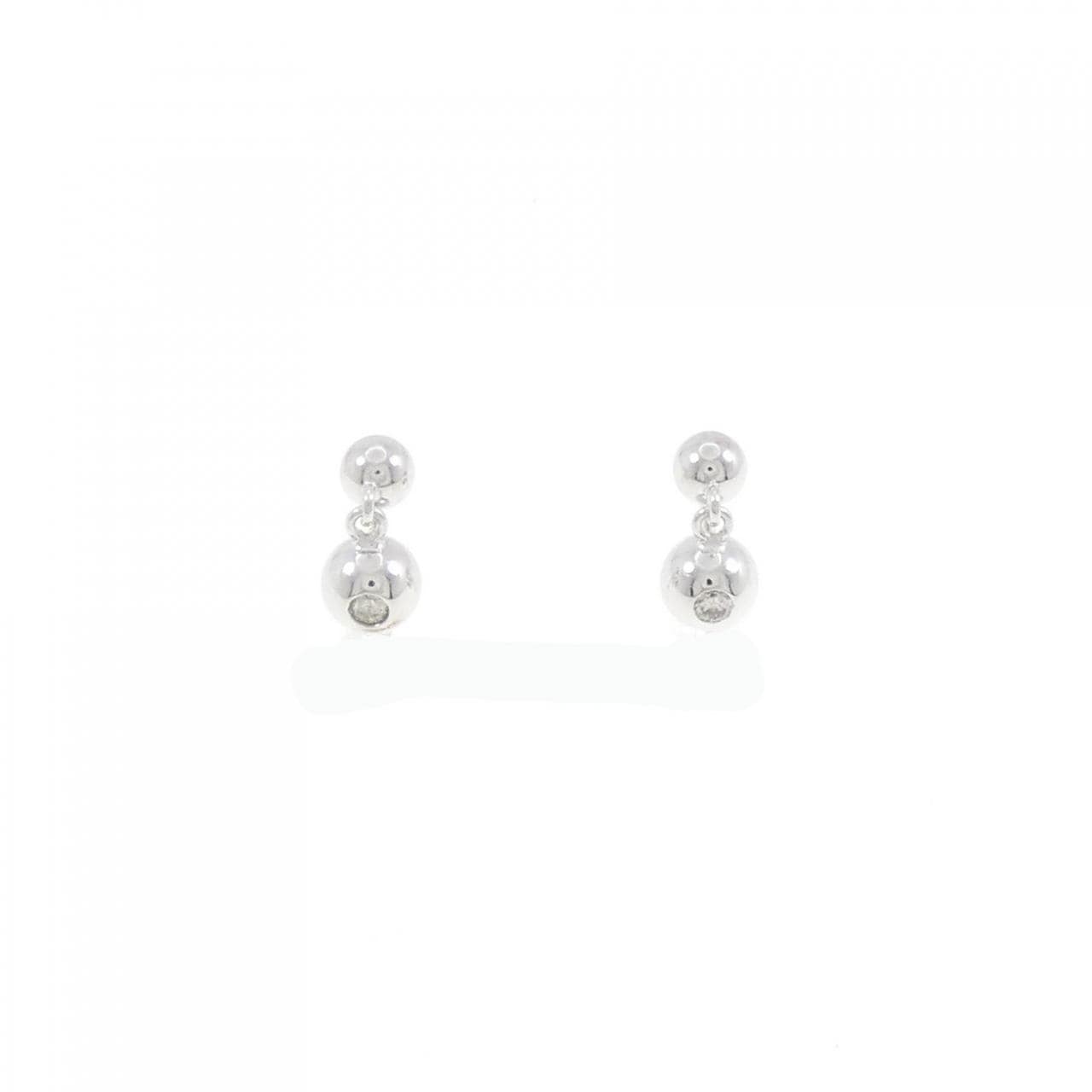 K18WG ダイヤモンド ピアス 0.04CT