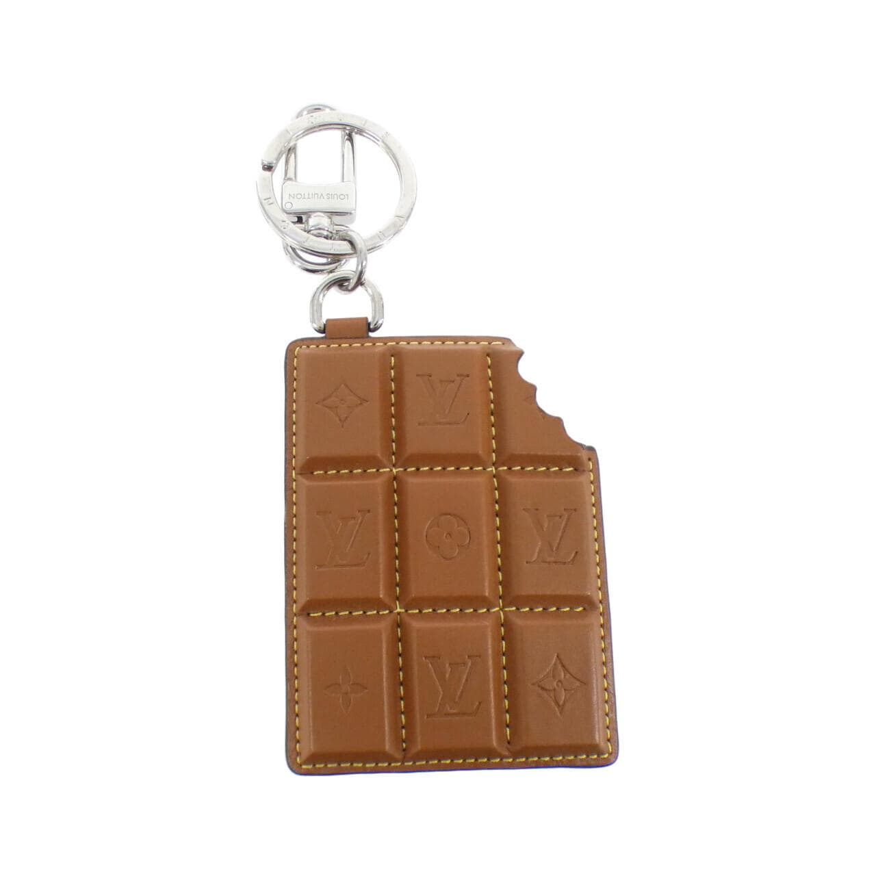 LOUIS VUITTON Monogram Bag Charm LV Chocolate Bar M01478 Qeelin