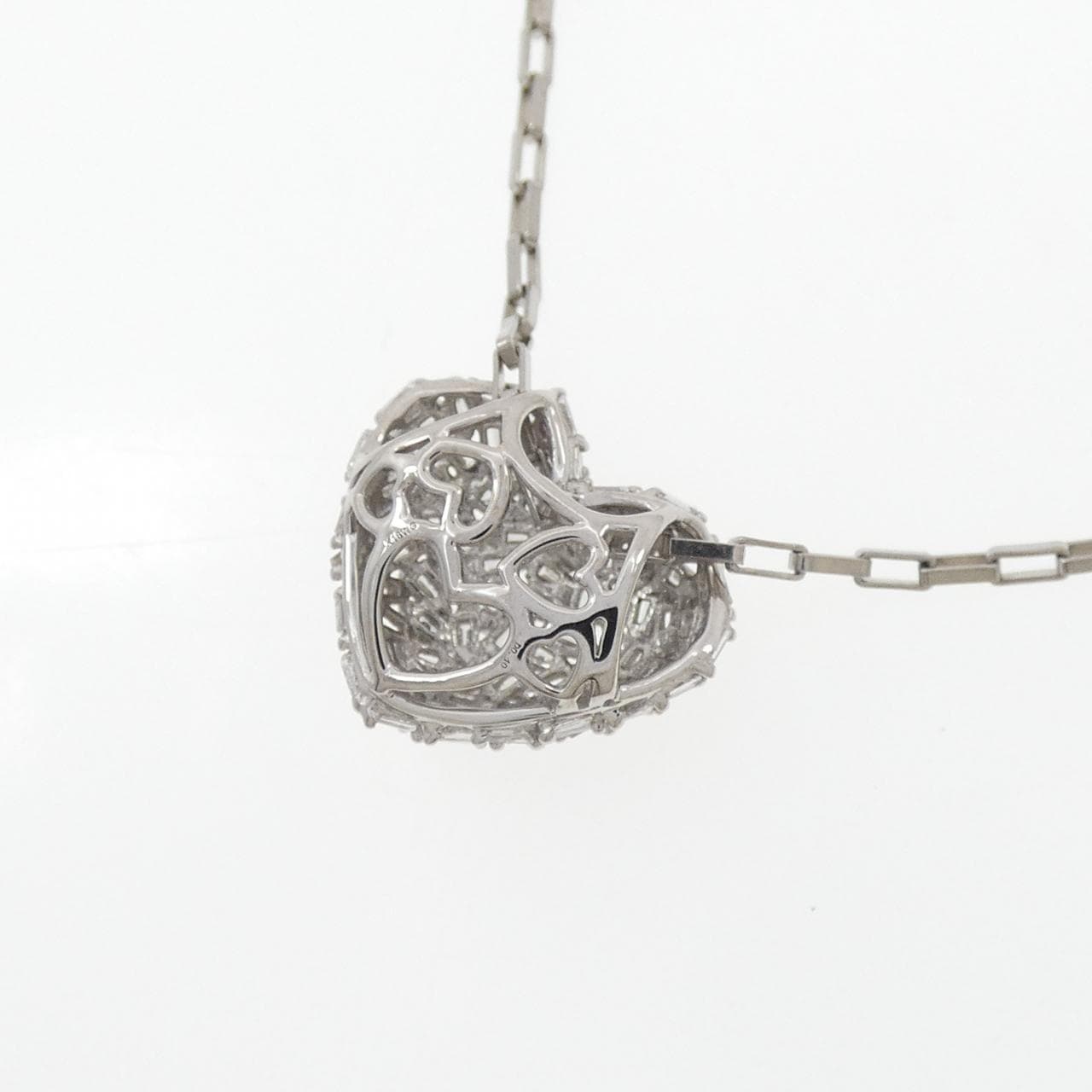 K18WG ハート ダイヤモンド ネックレス 0.40CT