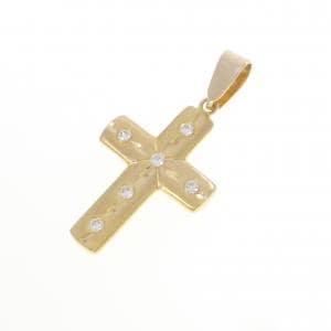 K18YG クロス キュービック ペンダント