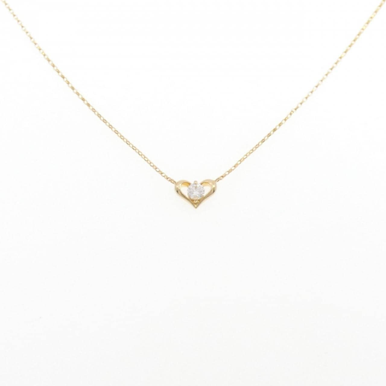 K18YG ハート ダイヤモンド ネックレス 0.13CT