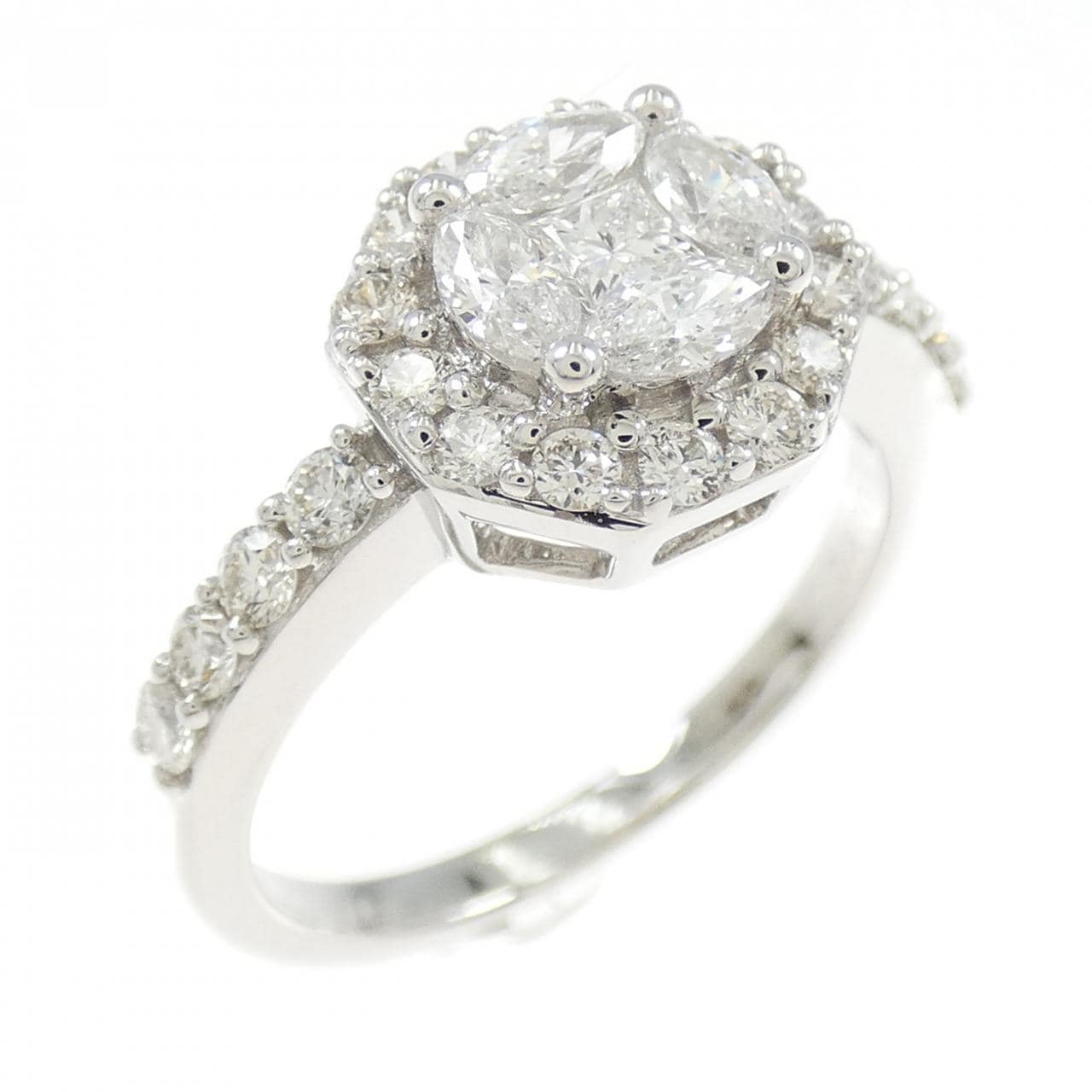 K18WG ダイヤモンド リング 0.910CT