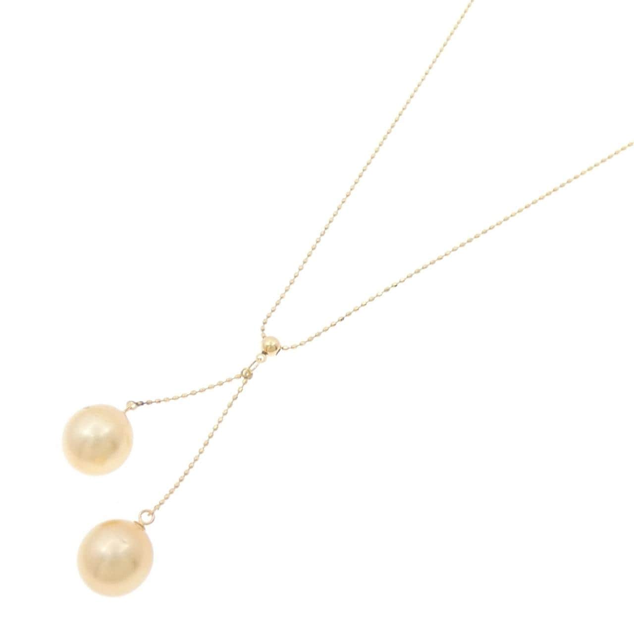 K18YG White Butterfly Pearl necklace
