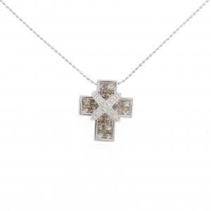 K18WG クロス ダイヤモンド ネックレス 1.20CT