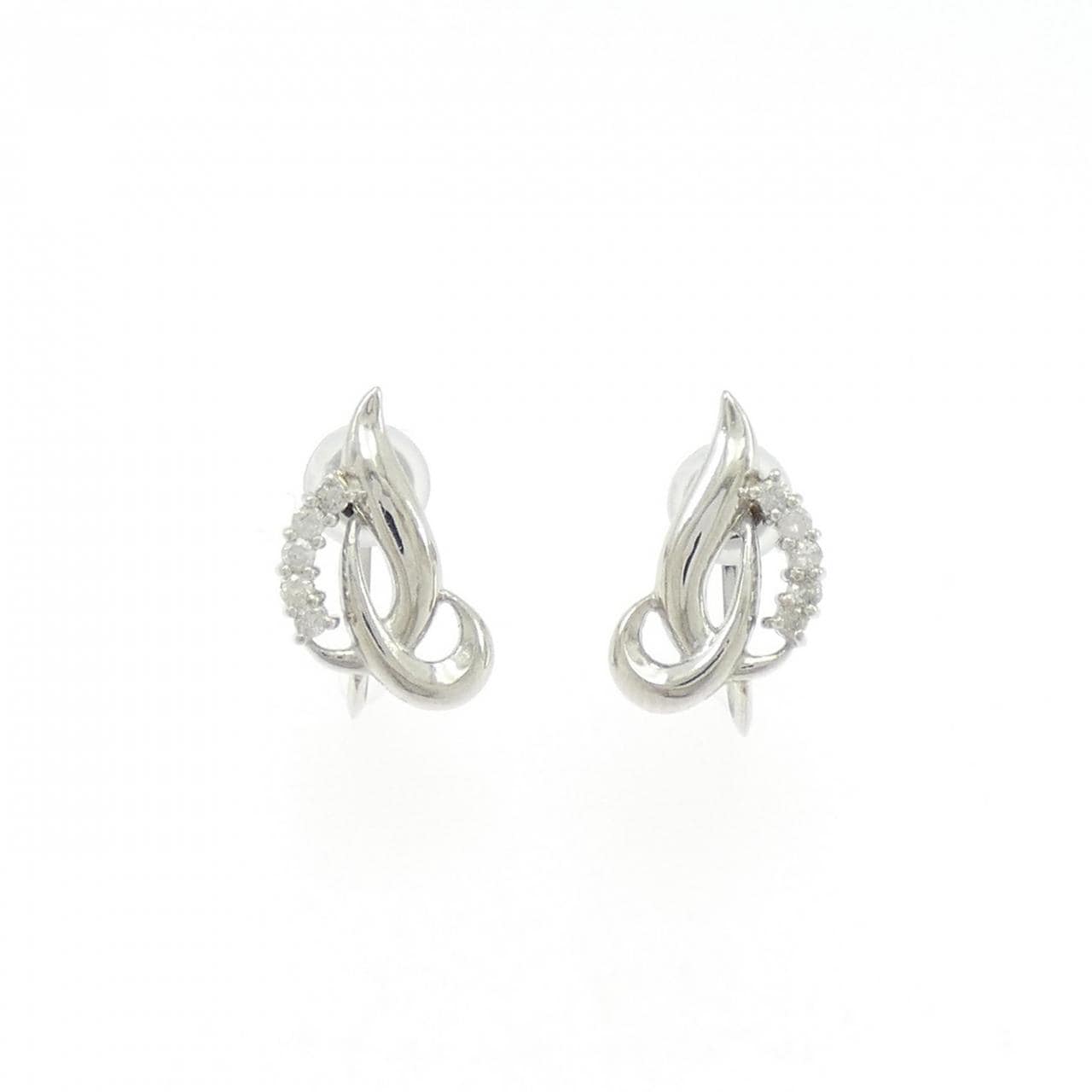 PT900鑽石耳夹0.10克拉