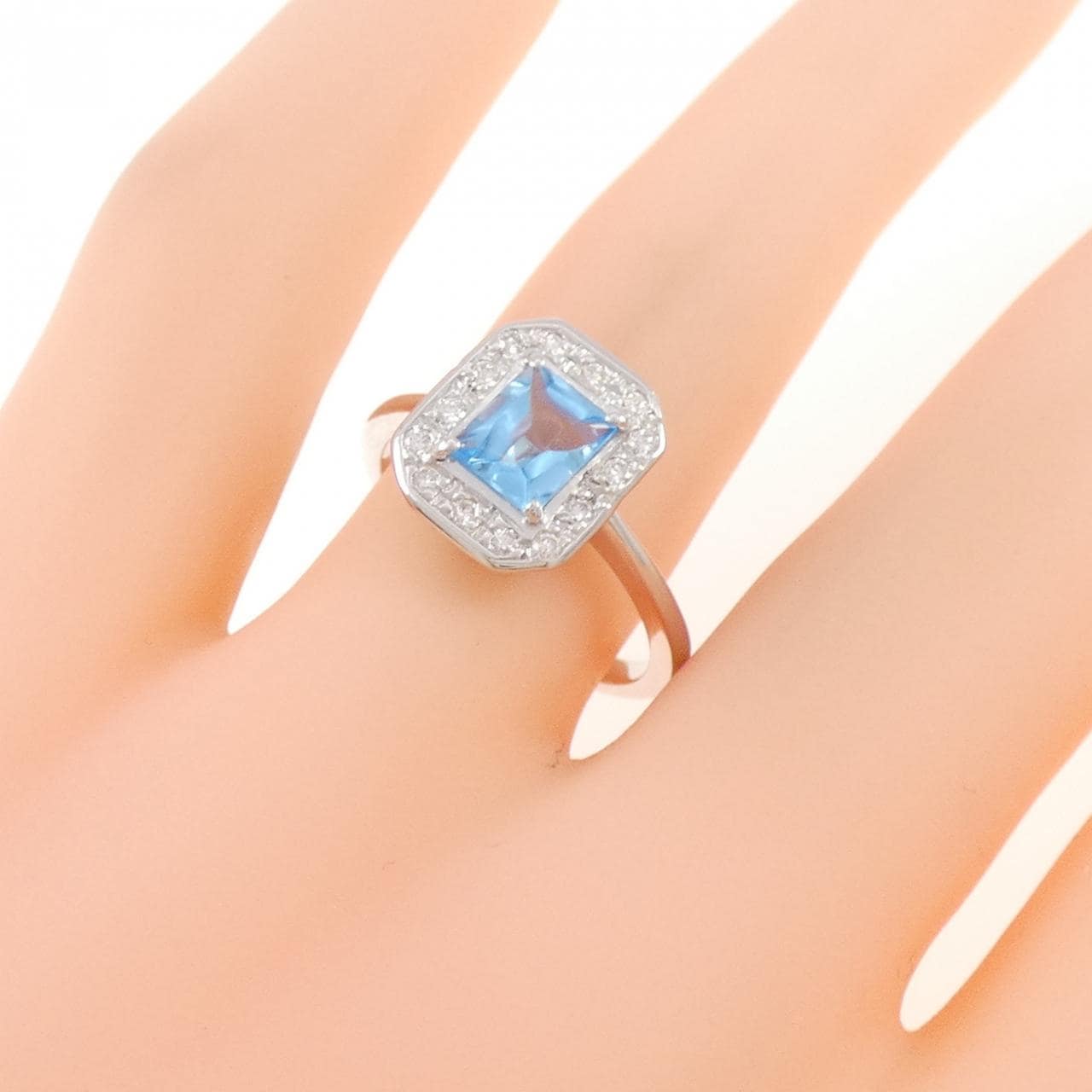 K18WG ブルートパーズ リング