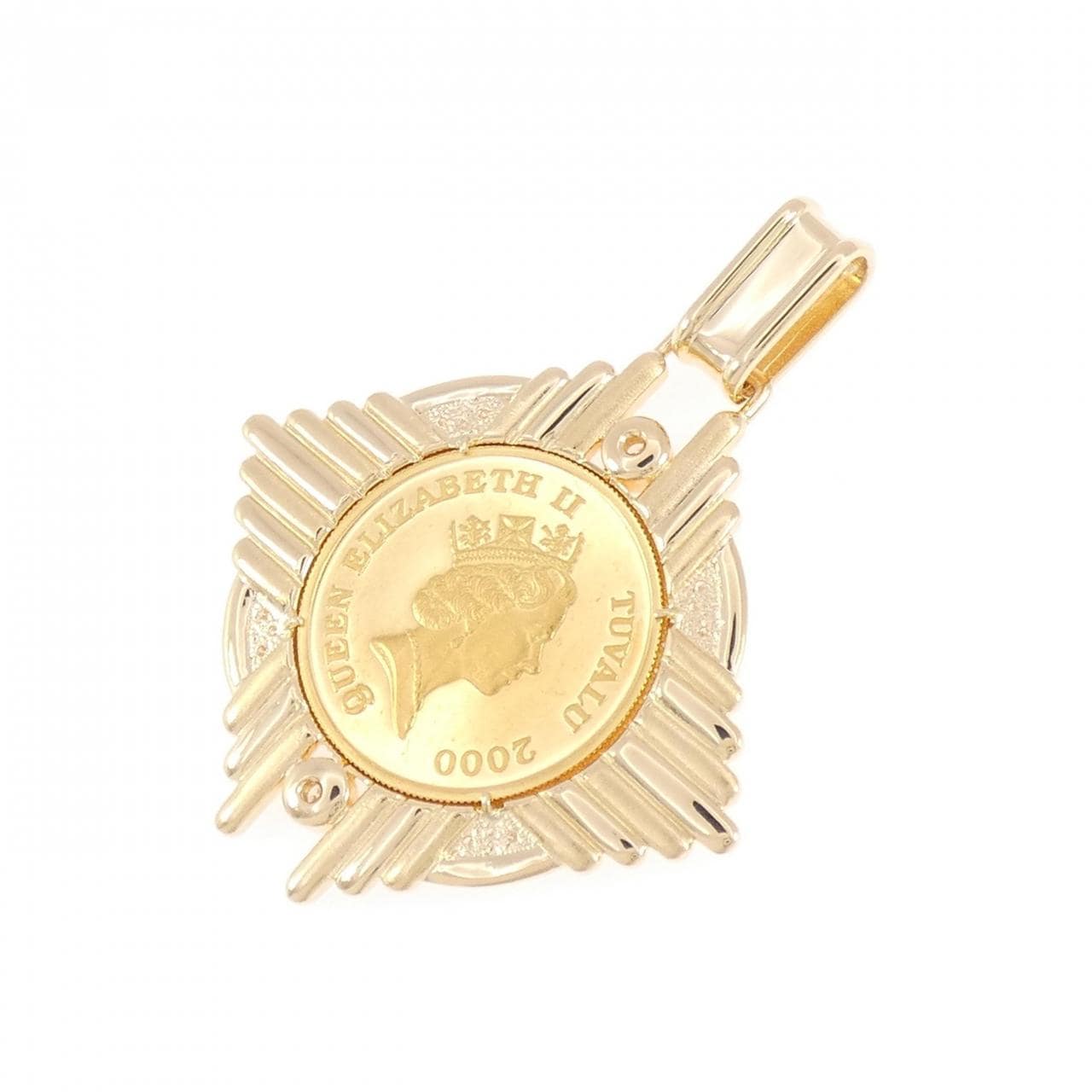 K18YG(枠) ダイヤモンド コイン 0.65CT